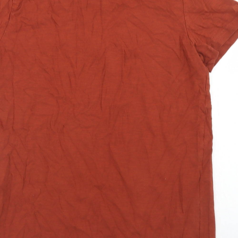TU Boys Brown  Cotton Basic T-Shirt Size 13 Years Henley