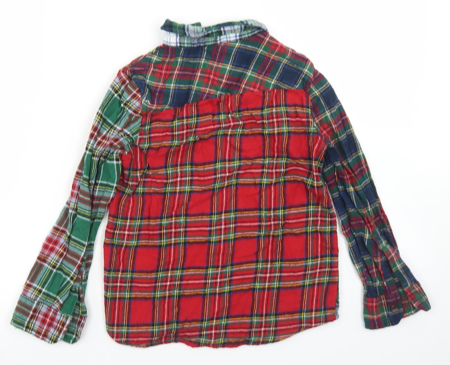 TU Boys Multicoloured Plaid Cotton Basic Button-Up Size 7 Years Collared Button - Chest Pockets
