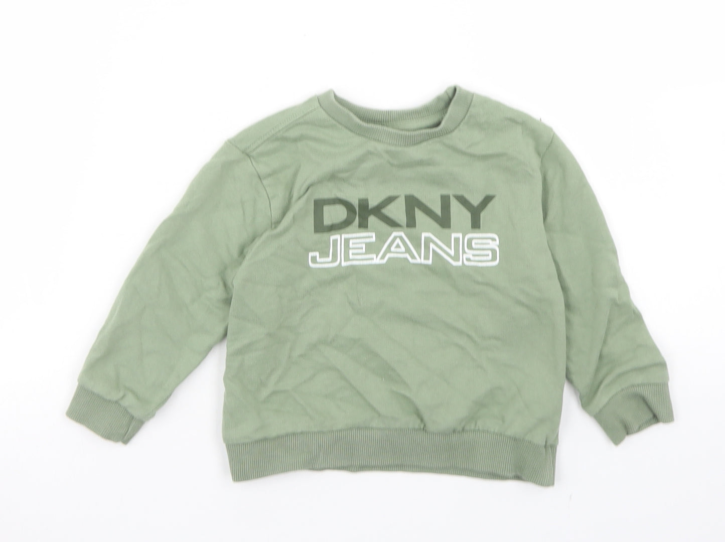 DKNY  Boys Green  Cotton Pullover Jumper Size 18-24 Months