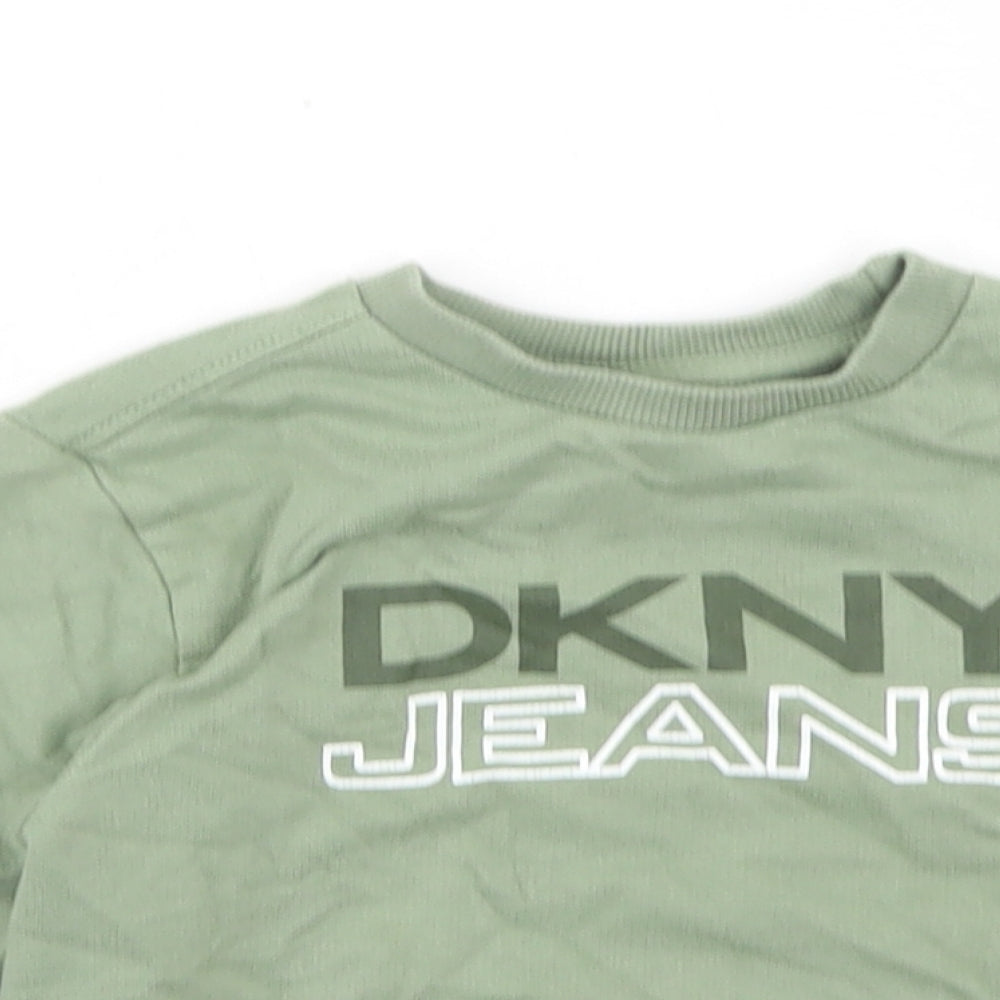DKNY  Boys Green  Cotton Pullover Jumper Size 18-24 Months