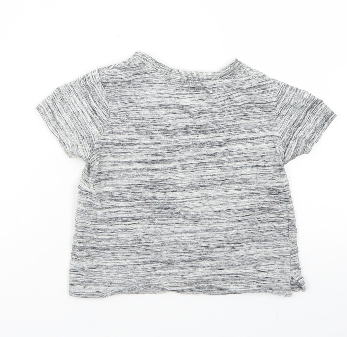 George Boys Grey  Cotton Basic T-Shirt Size 18-24 Months Crew Neck  - Dinosaur