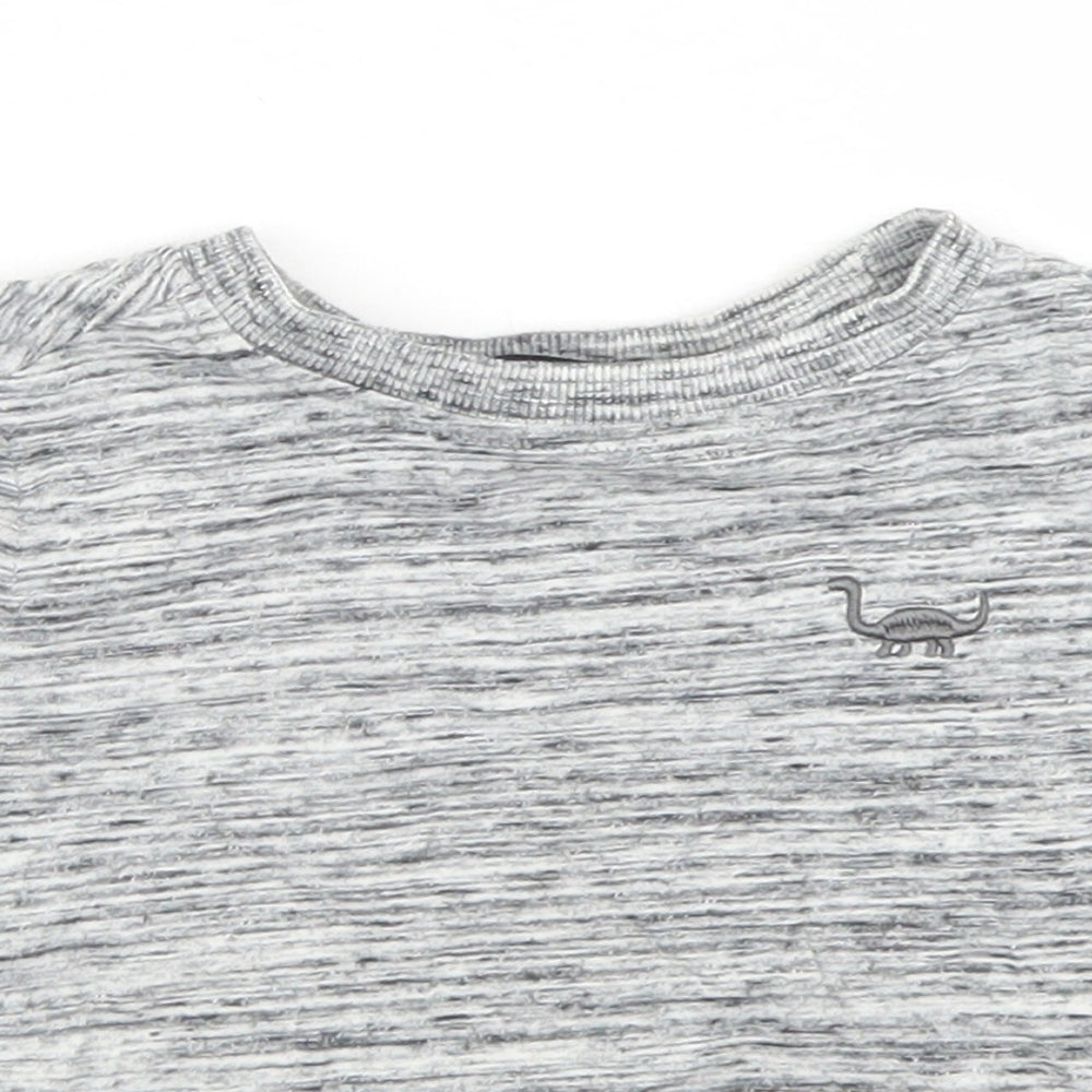 George Boys Grey  Cotton Basic T-Shirt Size 18-24 Months Crew Neck  - Dinosaur
