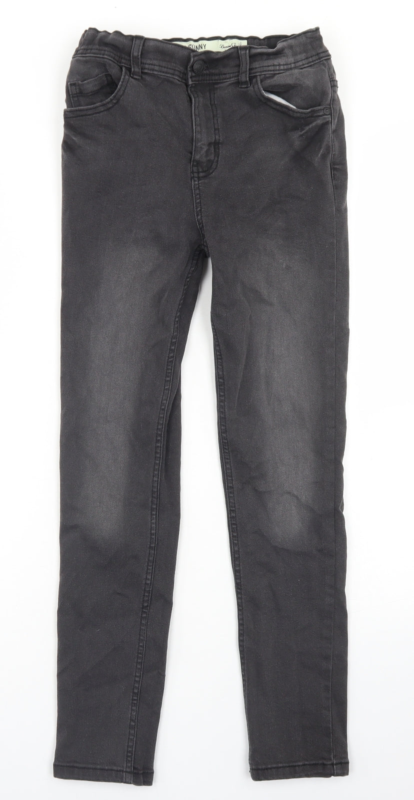 Primark Boys Black  Cotton Skinny Jeans Size 10-11 Years  Regular Button