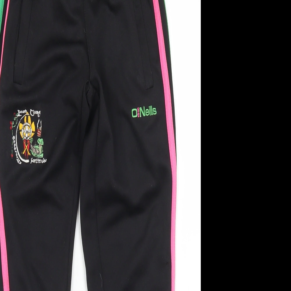 O neills Girls Black  Polyester Windbreaker Trousers Size 7-8 Years  Regular Drawstring