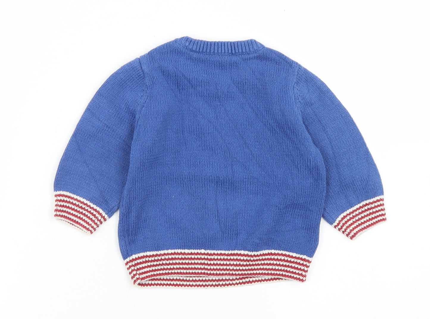 Matalan Boys Blue  Cotton Pullover Jumper Size 3-6 Months   - Christmas Reindeer