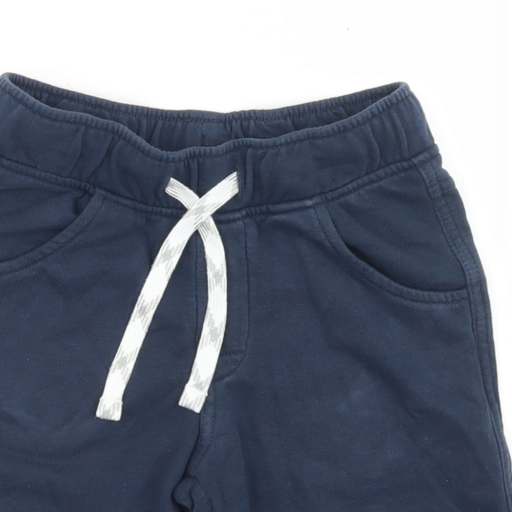 Marks and Spencer Boys Blue  Cotton Sweat Shorts Size 5-6 Years  Regular Drawstring