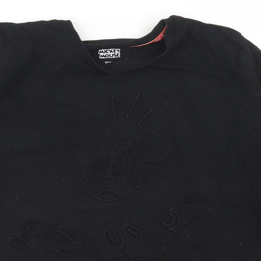 Primark Boys Black  Cotton Basic T-Shirt Size 5 Years Crew Neck  - Mickey Mouse