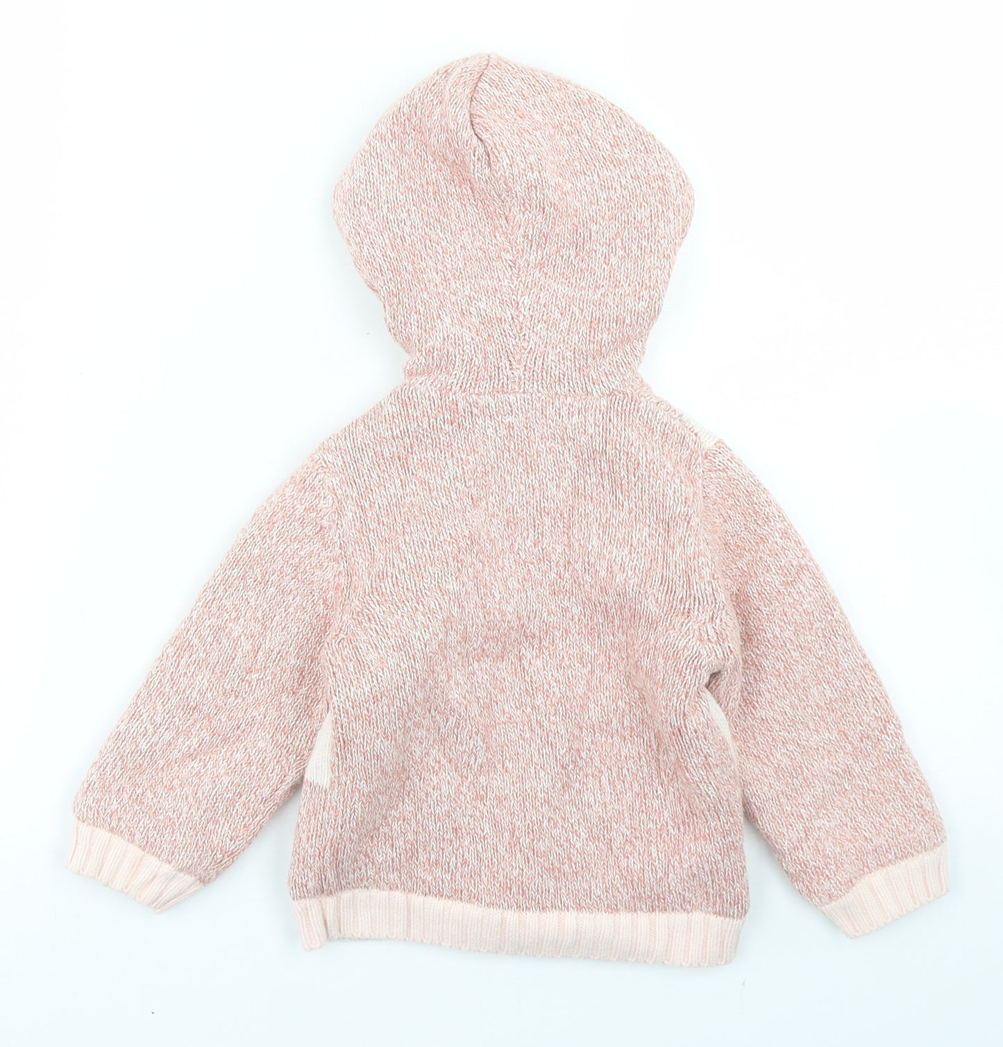 Nutmeg Girls Pink  Cotton Cardigan Jumper Size 18-24 Months  Button - Fleece Lined