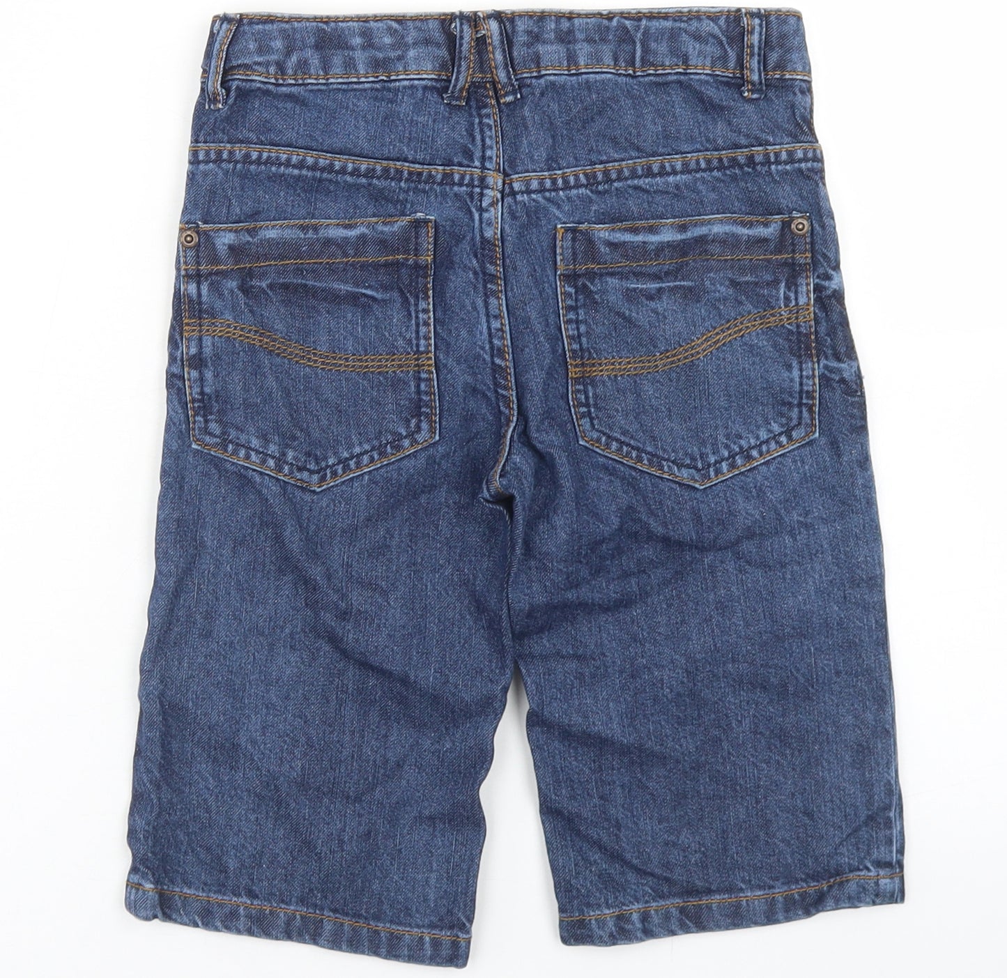 Mothercare Boys Blue  Cotton Bermuda Shorts Size 6 Years  Regular Snap