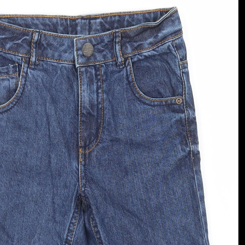 Mothercare Boys Blue  Cotton Bermuda Shorts Size 6 Years  Regular Snap