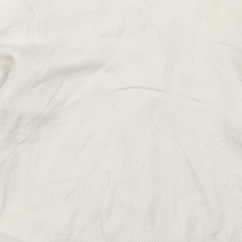 H&M Girls White  Acrylic Cardigan Jumper Size 9-12 Months  Button