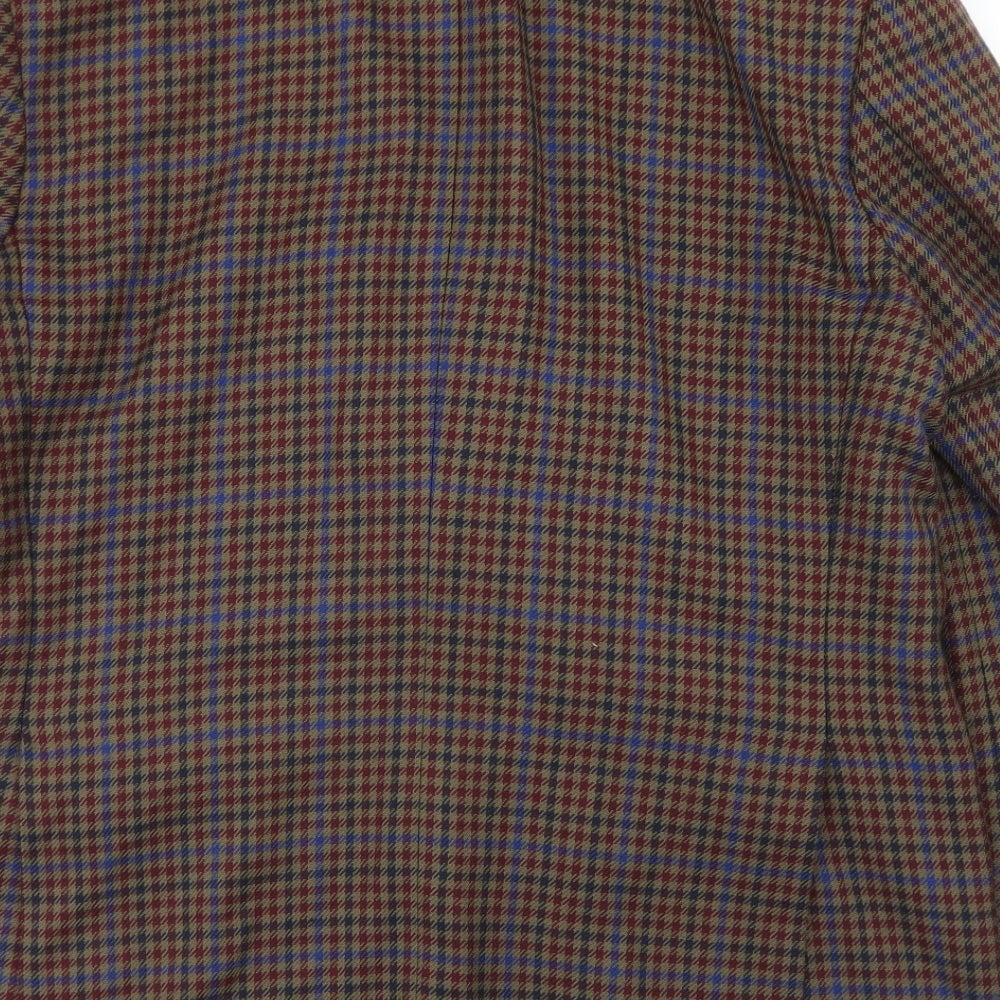 Brook Taverner Mens Brown Houndstooth Wool Jacket Blazer Size 42