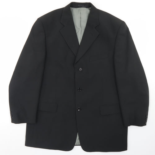 UrbanSpirit Mens Black  Polyester Jacket Blazer Size 42
