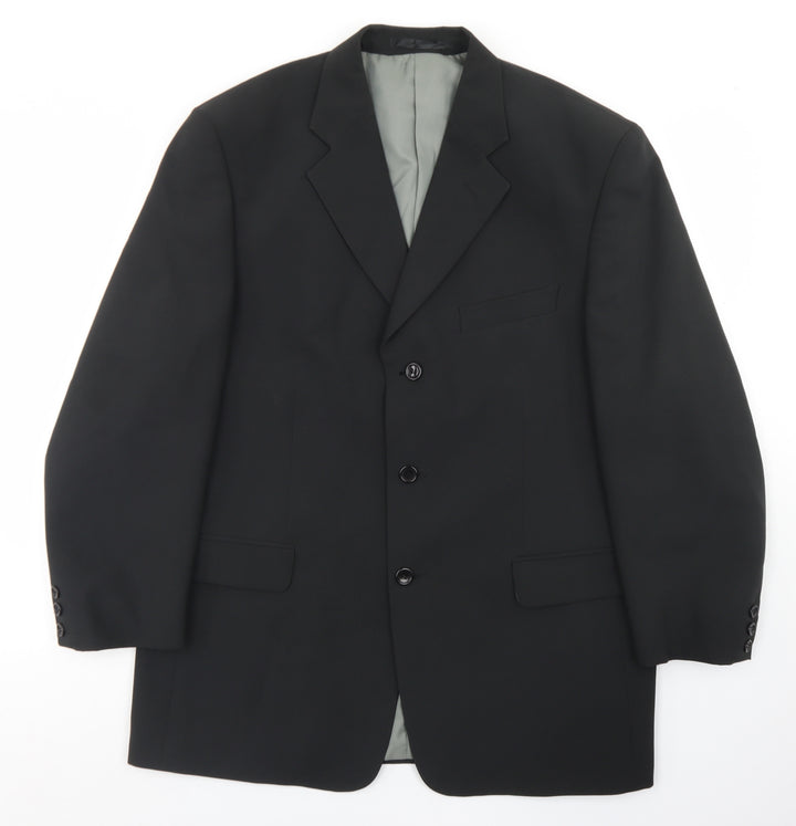 UrbanSpirit Mens Black  Polyester Jacket Blazer Size 42