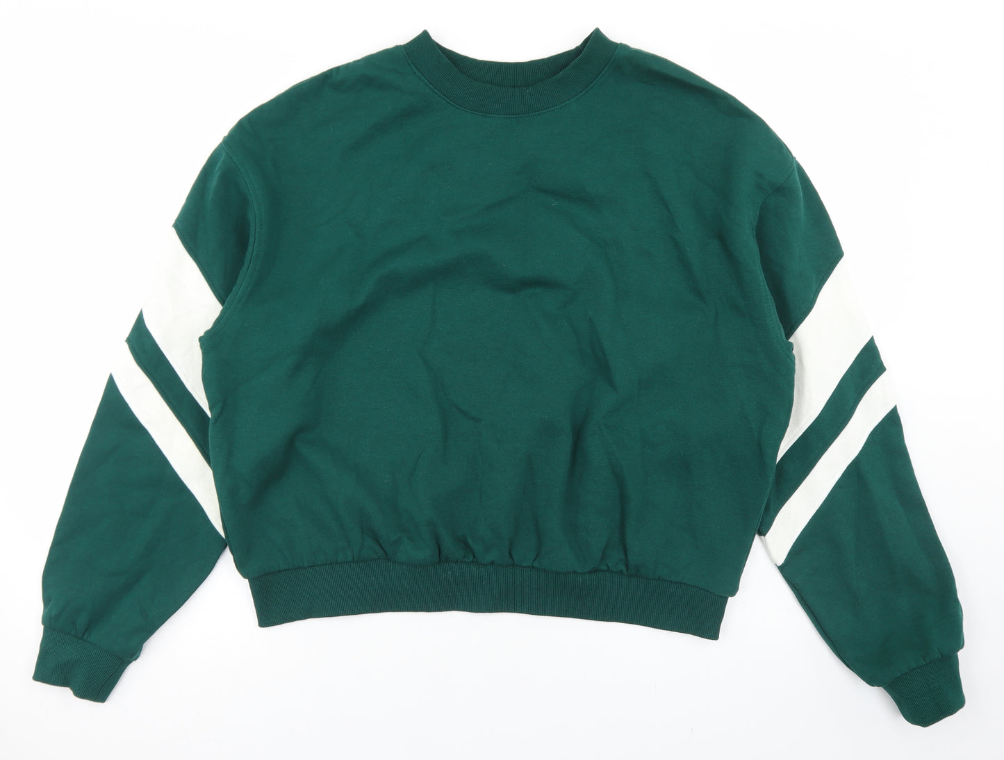 Divided Womens Green  Cotton Pullover Sweatshirt Size L   - Cropped