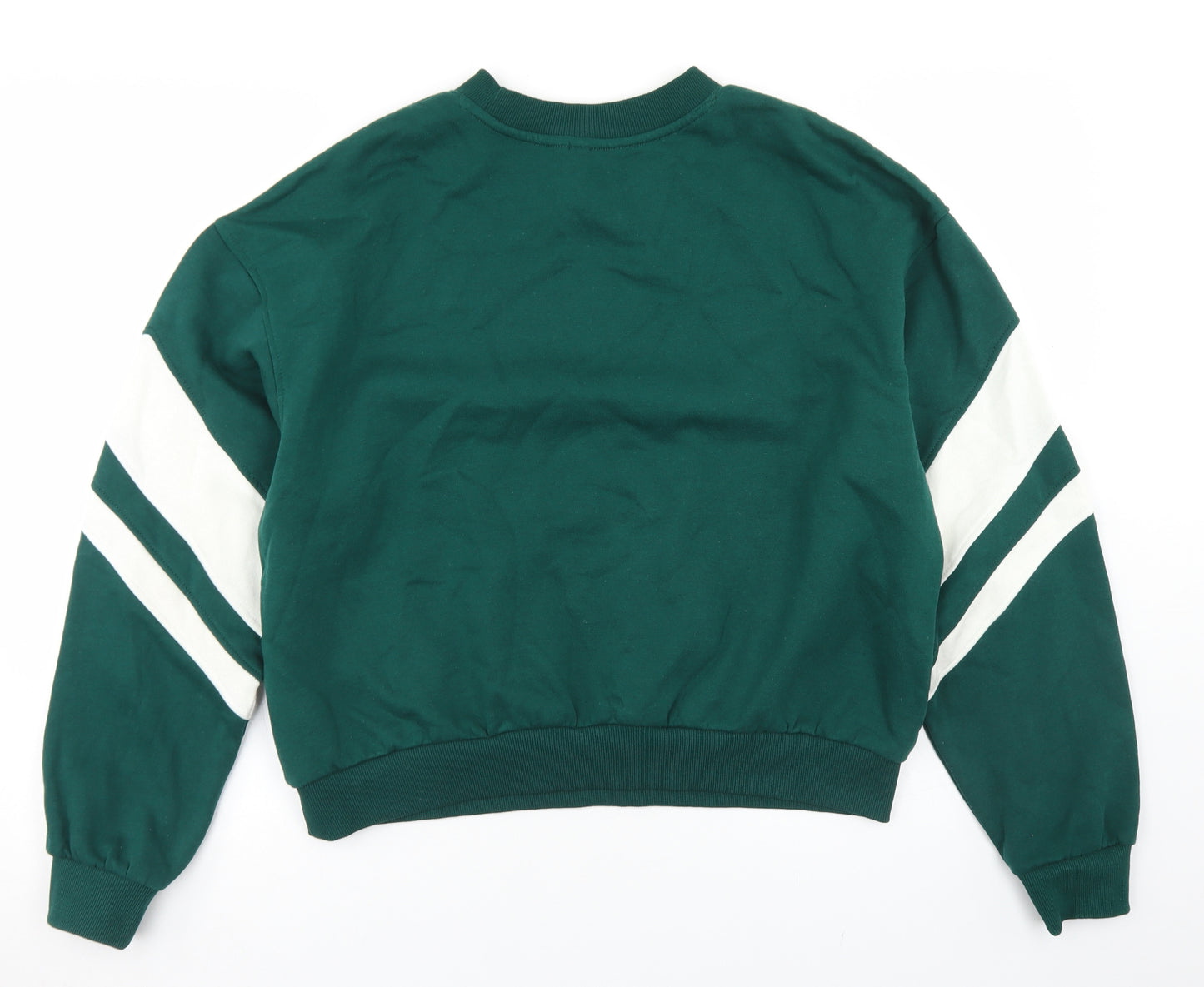 Divided Womens Green  Cotton Pullover Sweatshirt Size L   - Cropped