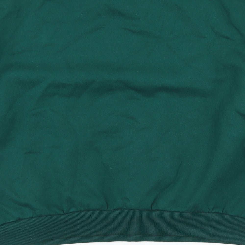 Divided Womens Green  Cotton Pullover Sweatshirt Size L   - Cropped