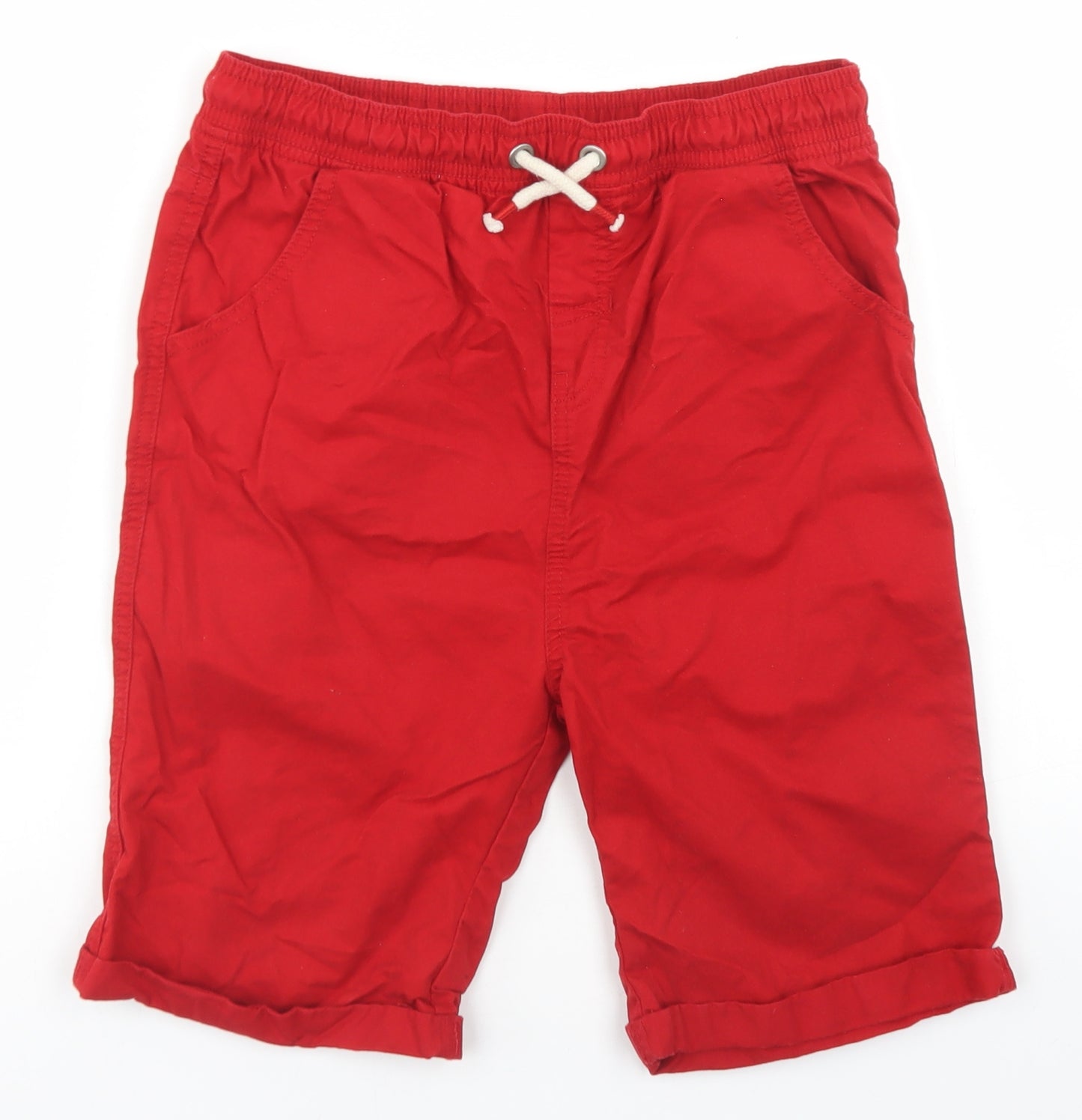 TU Boys Red  Cotton Chino Shorts Size 13 Years  Regular Drawstring
