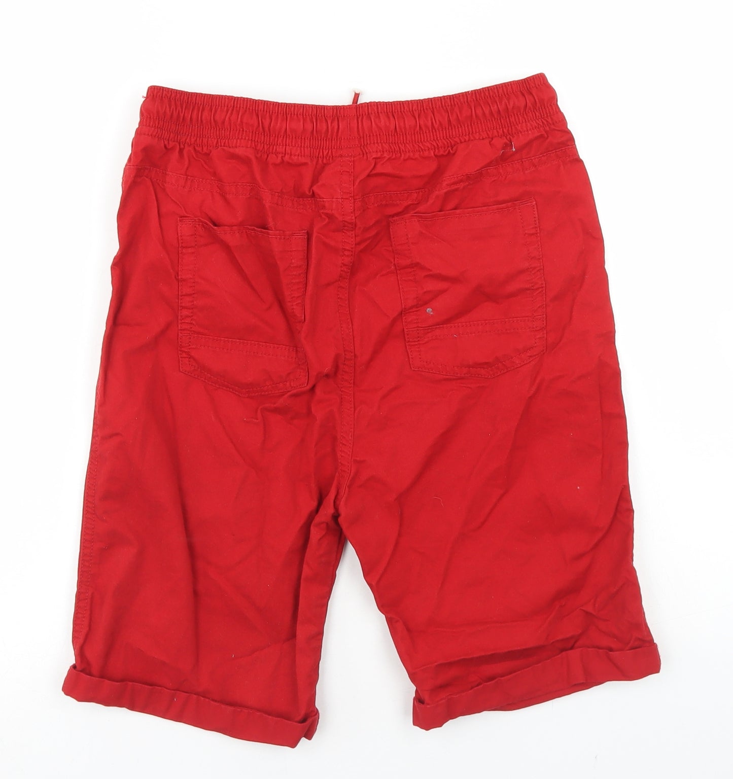 TU Boys Red  Cotton Chino Shorts Size 13 Years  Regular Drawstring
