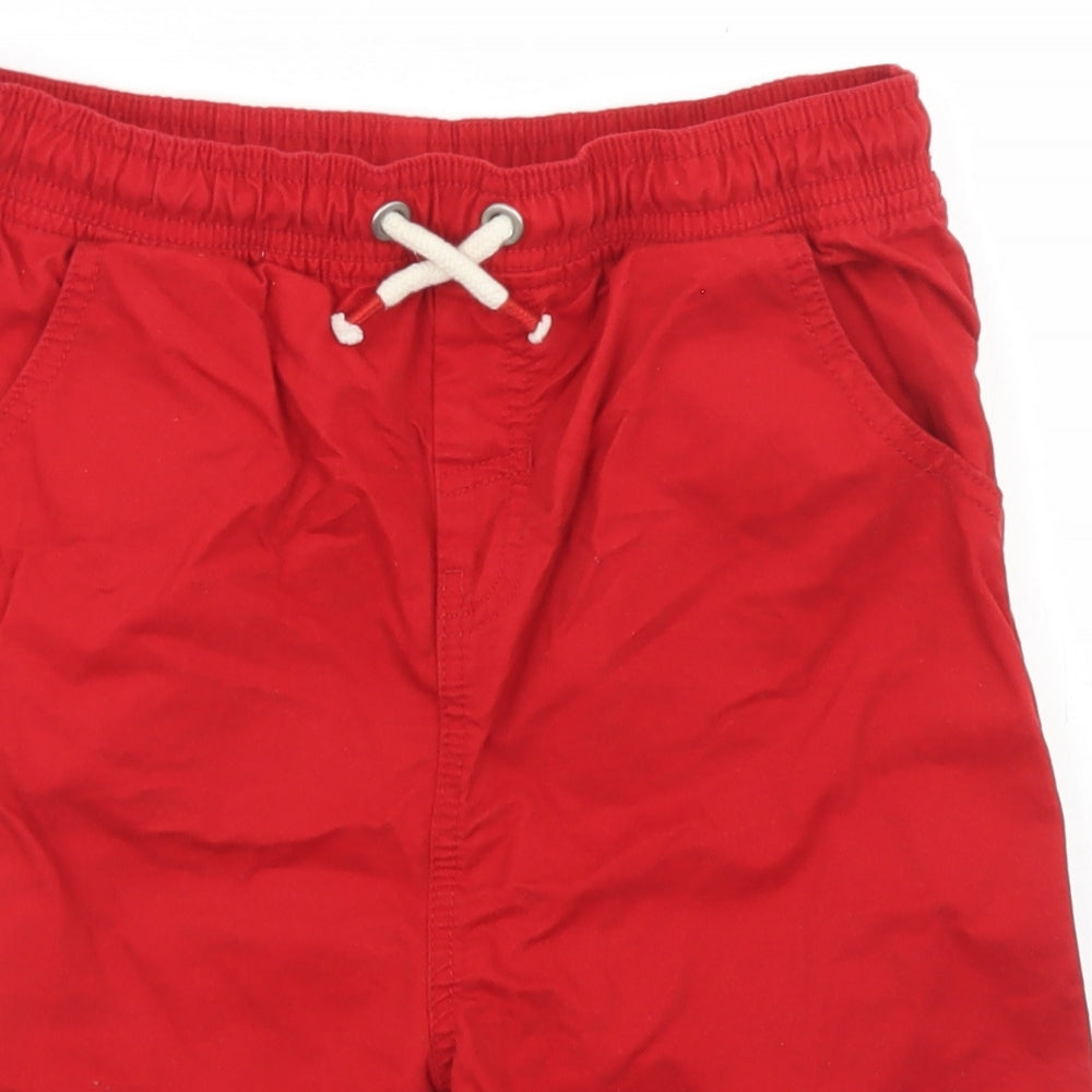 TU Boys Red  Cotton Chino Shorts Size 13 Years  Regular Drawstring