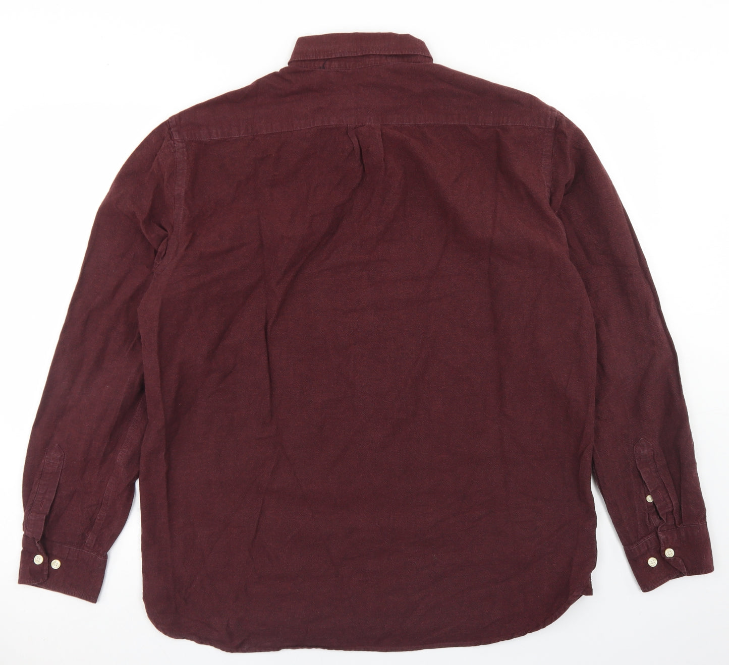 H&M Mens Purple  Cotton  Button-Up Size L Collared Button