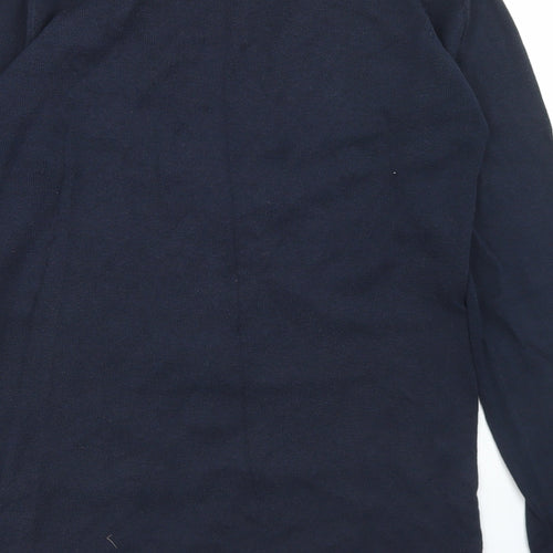 Henbury Womens Blue V-Neck  Cotton Cardigan Jumper Size S