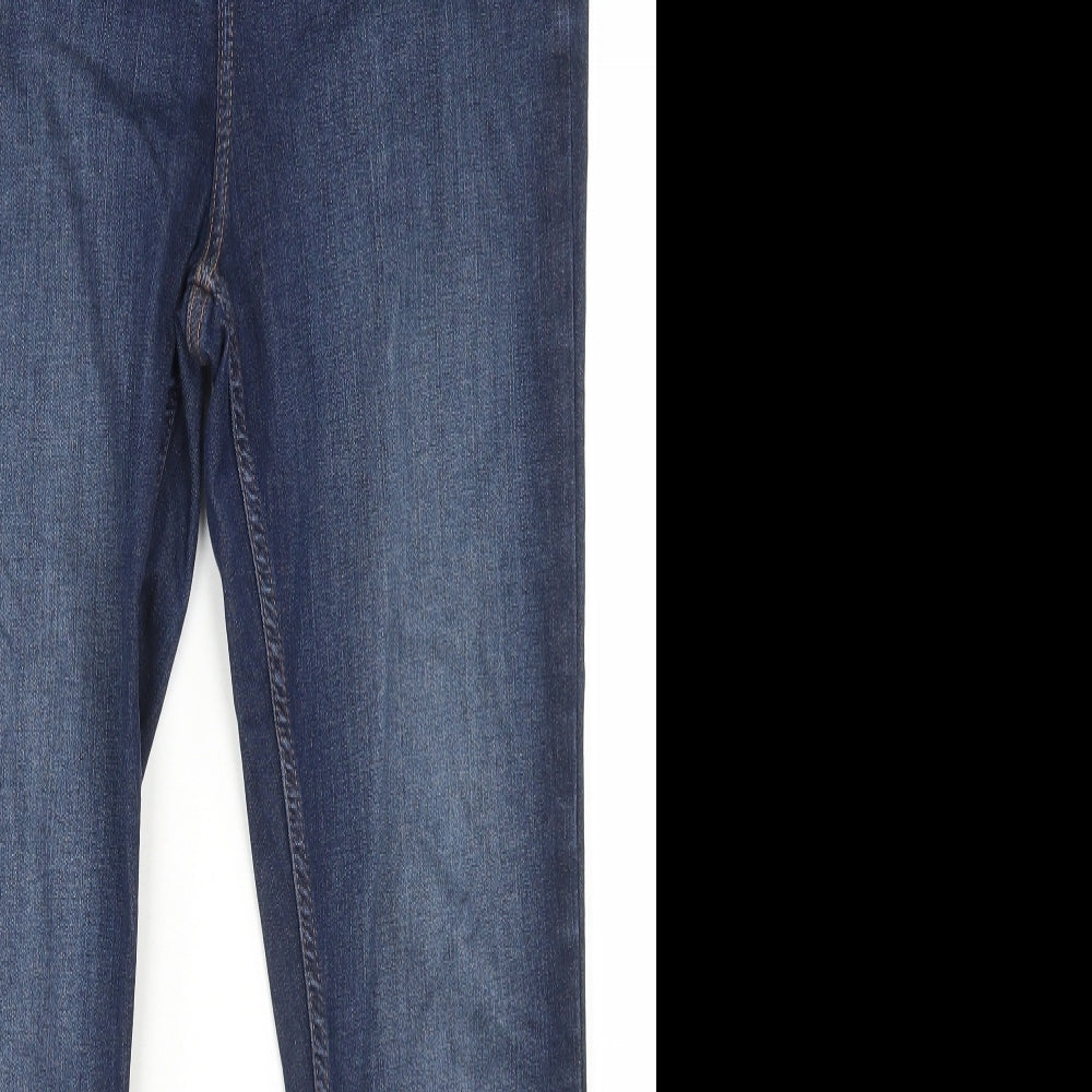 F&F Womens Blue  Cotton Skinny Jeans Size 14 L27 in Regular Button