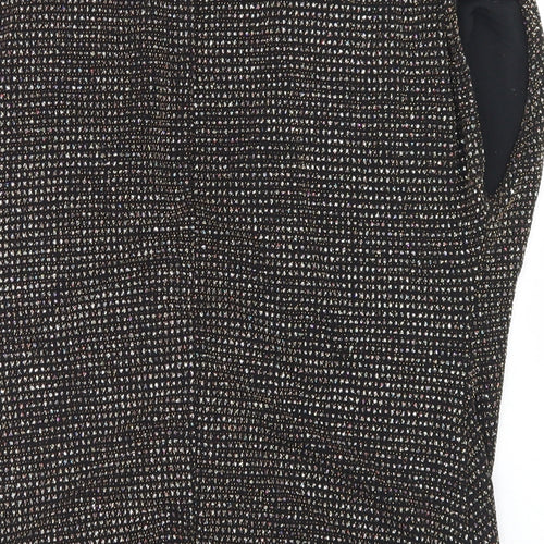 New Look Womens Black  Nylon Wrap Blouse Size 8 V-Neck