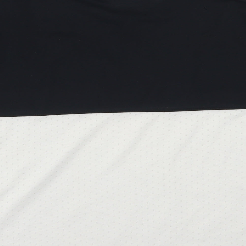 Nike Womens White Colourblock Polyester Cropped T-Shirt Size M Crew Neck