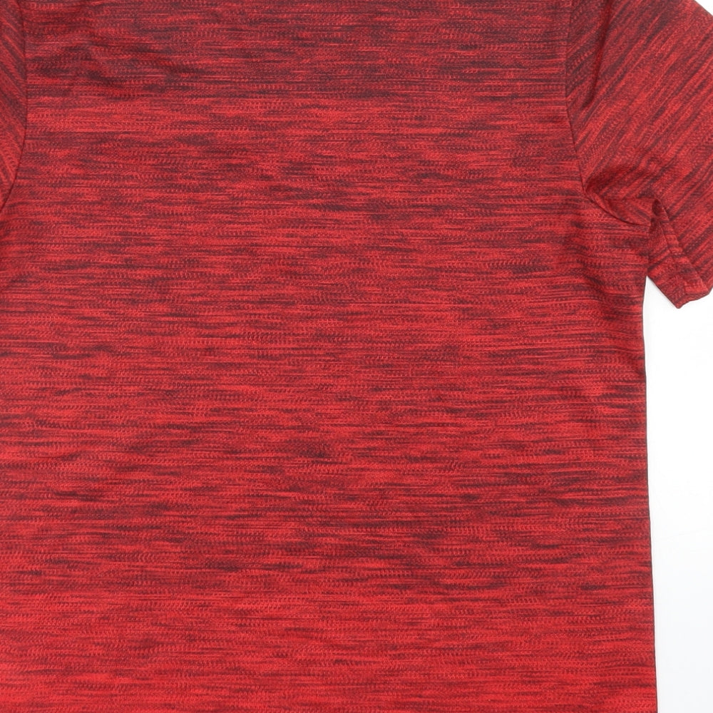 adidas Mens Red  Polyester  T-Shirt Size S Crew Neck