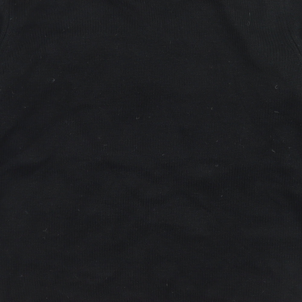 FOREVER 21 Womens Black Crew Neck  Acrylic Pullover Jumper Size S   - Christmas Elf