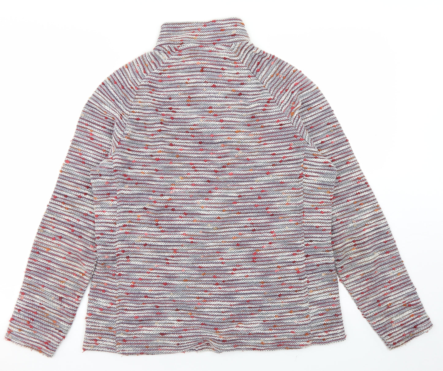 Weird Fish Womens Red Striped Cotton Pullover Sweatshirt Size 14