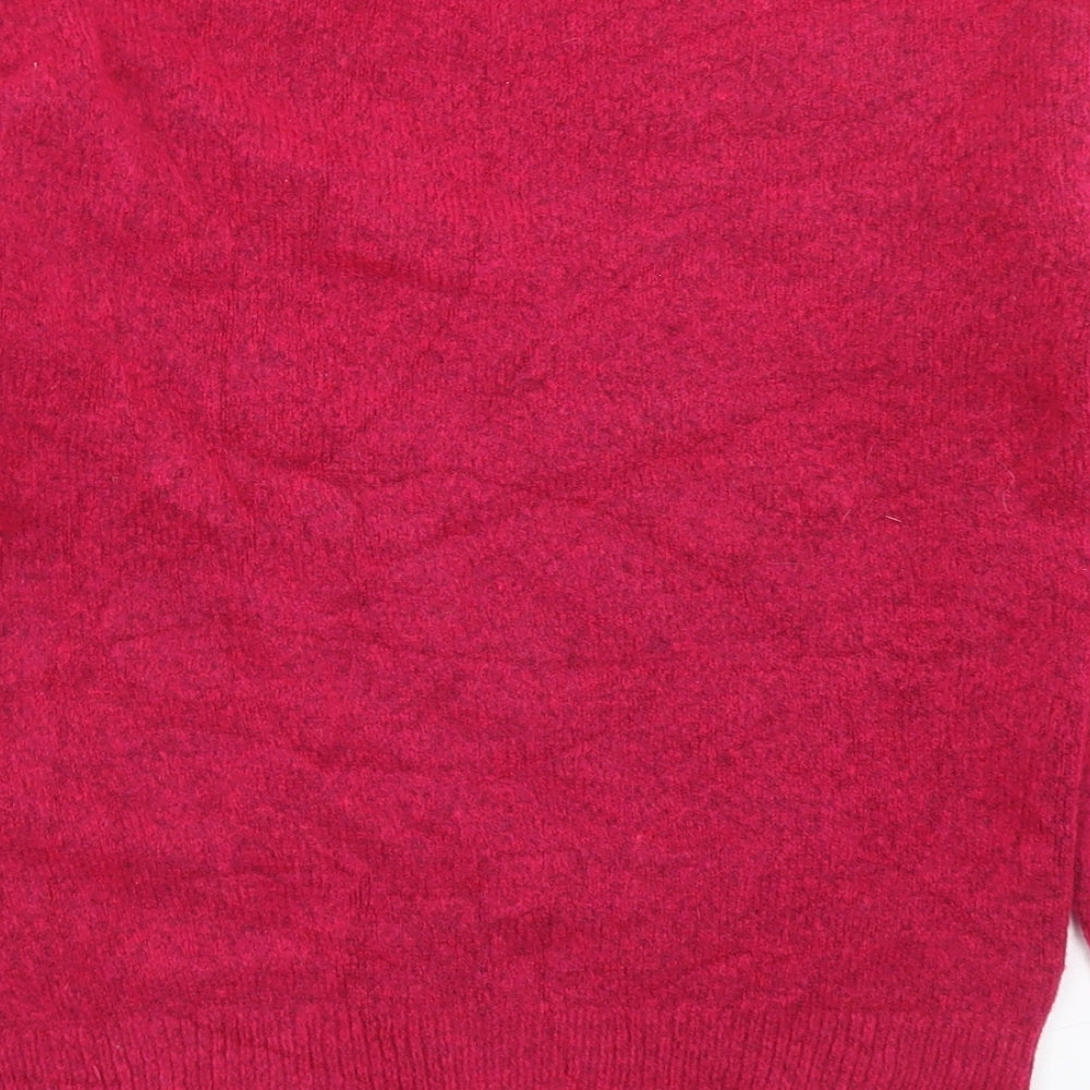 NEXT Womens Pink V-Neck  Acrylic Pullover Jumper Size XS