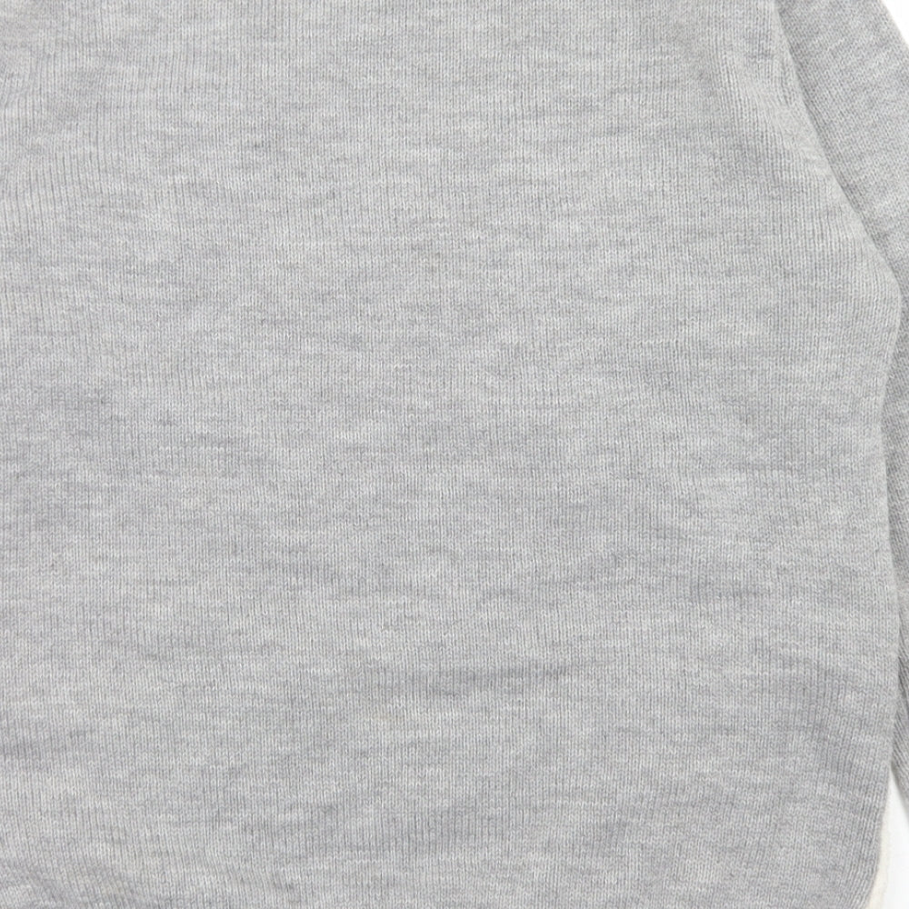 Primark Mens Grey Crew Neck  Acrylic Pullover Jumper Size M   - Christmas Reindeer
