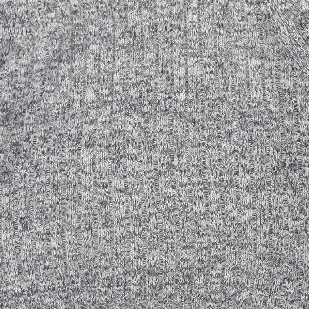 Marks and Spencer Mens Grey Mock Neck  Acrylic Pullover Jumper Size L