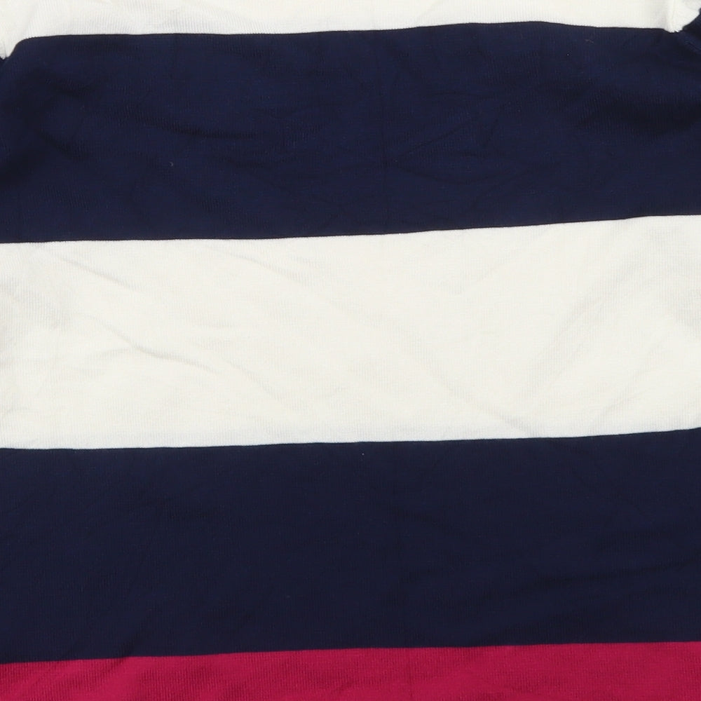 //Text.. Womens Multicoloured Crew Neck Striped Viscose Pullover Jumper Size L