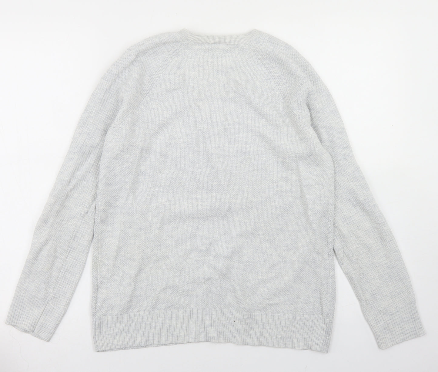 Gap Mens Grey V-Neck  Cotton Pullover Jumper Size M