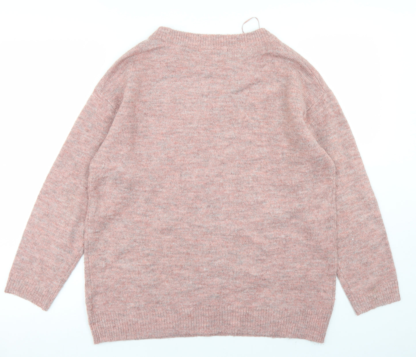 George Womens Pink Round Neck  Acrylic Pullover Jumper Size 12