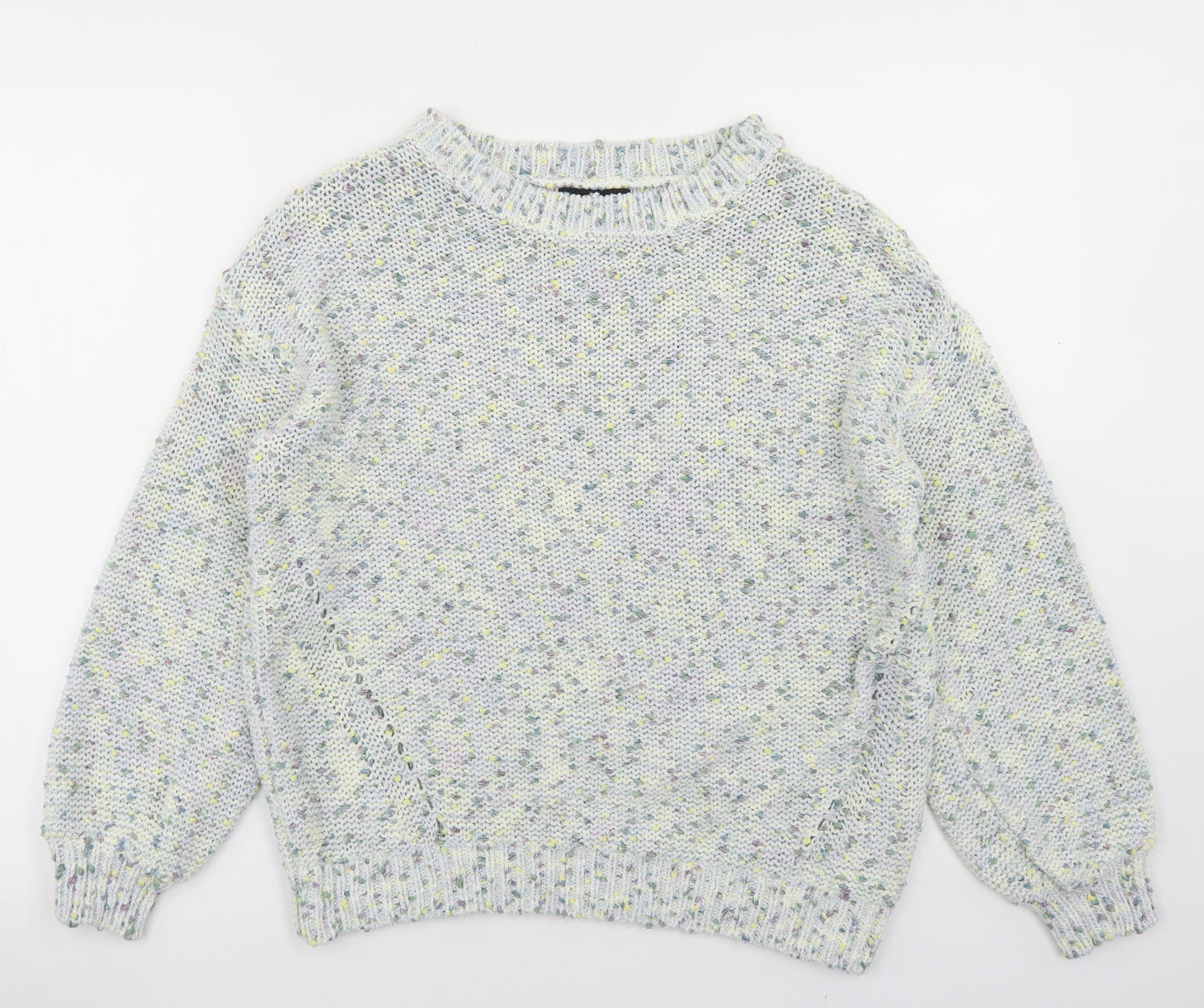 F&F Womens Blue Round Neck  Polyester Pullover Jumper Size 10