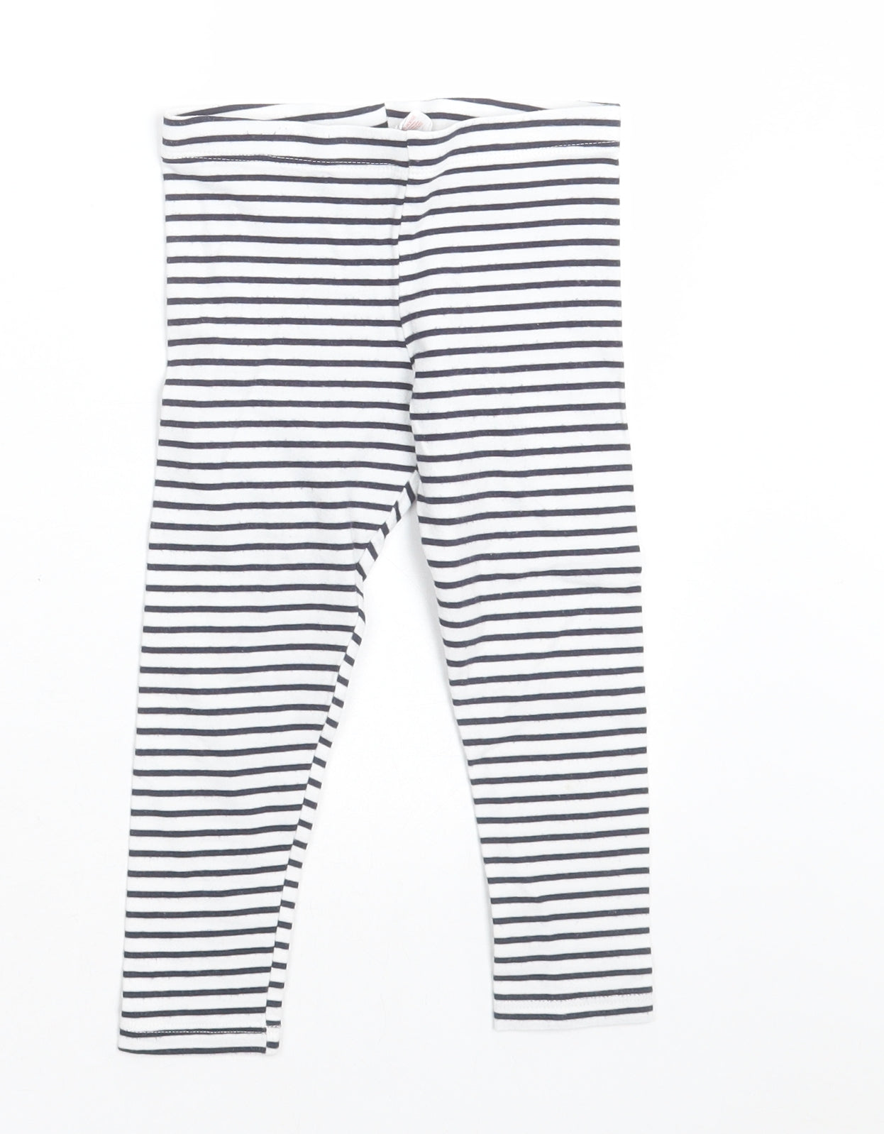 F&F Girls White Striped Coir Capri Trousers Size 2-3 Years  Regular Pullover