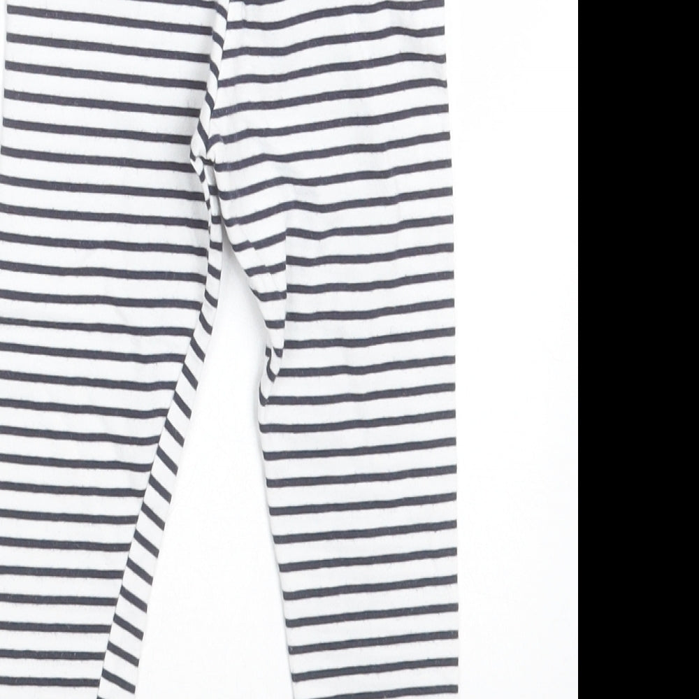 F&F Girls White Striped Coir Capri Trousers Size 2-3 Years  Regular Pullover