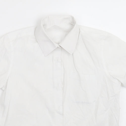 Dunnes Stores Girls White  Cotton Basic Button-Up Size 10-11 Years Collared Button - School Wear