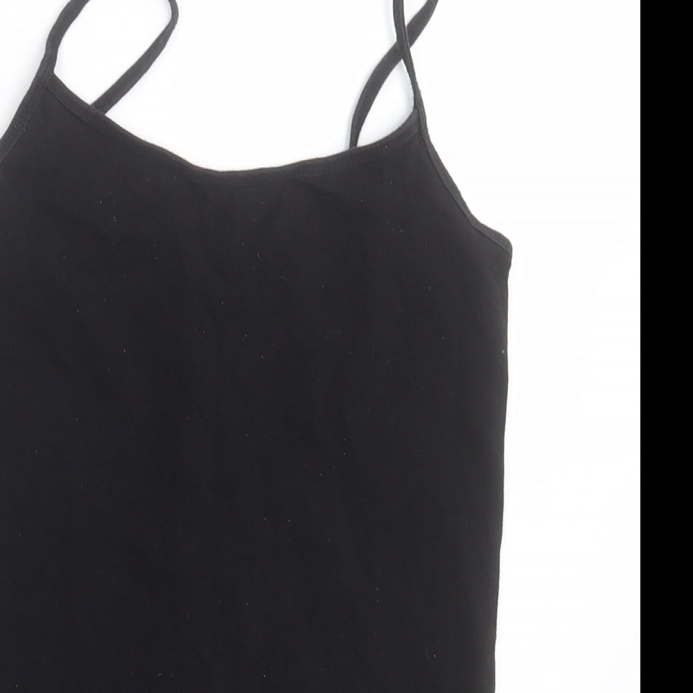 Atmosphere Womens Black  Cotton Basic Tank Size 10 Scoop Neck