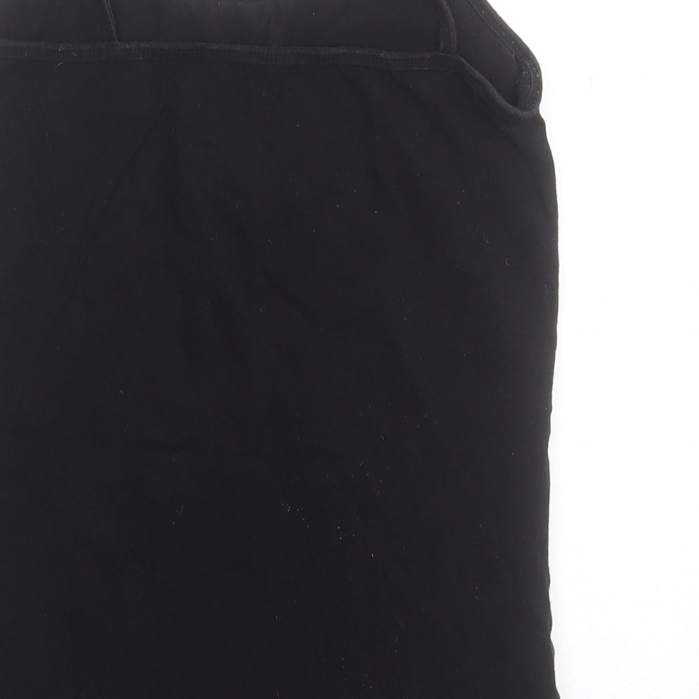Atmosphere Womens Black  Cotton Basic Tank Size 10 Scoop Neck