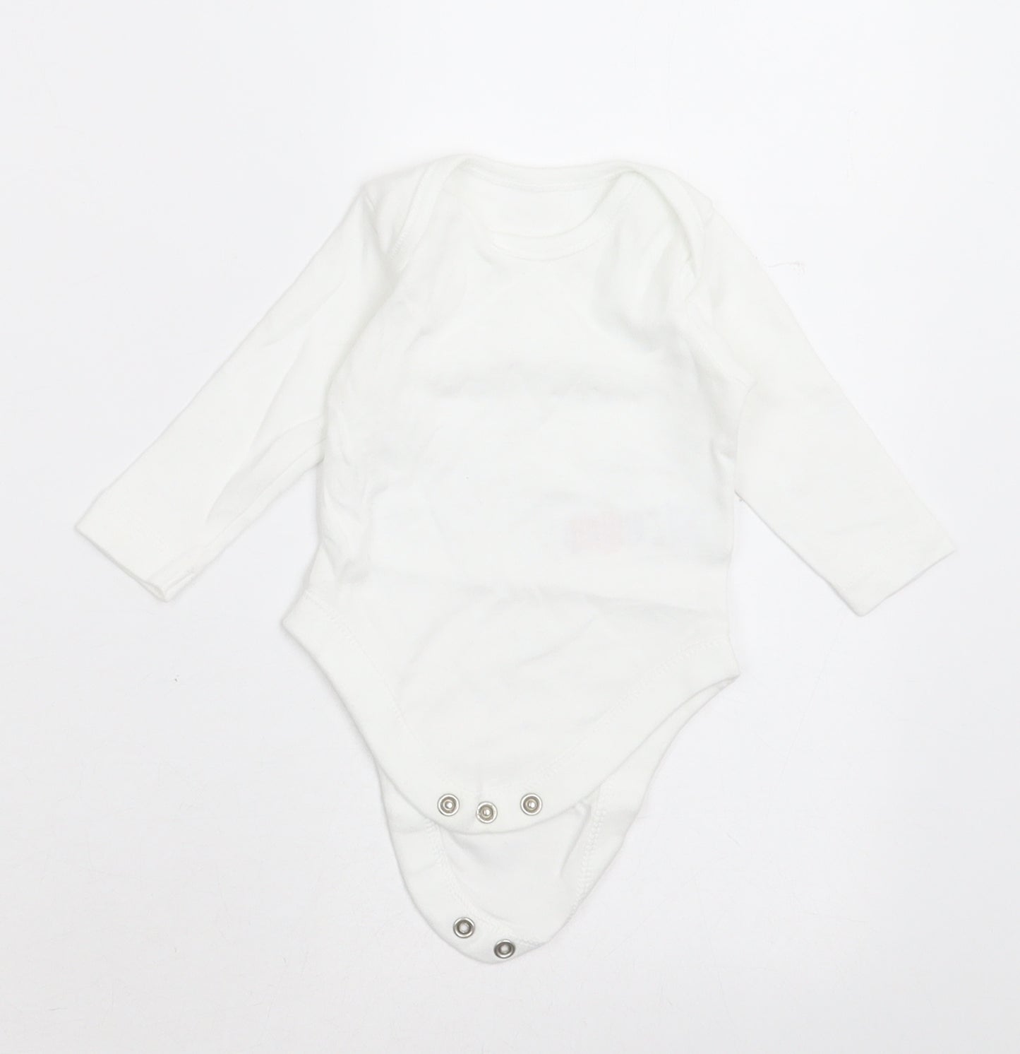 F&F Baby White  Cotton Babygrow One-Piece Size Newborn  Buckle