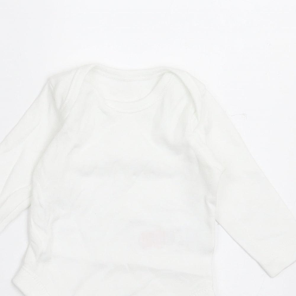 F&F Baby White  Cotton Babygrow One-Piece Size Newborn  Buckle