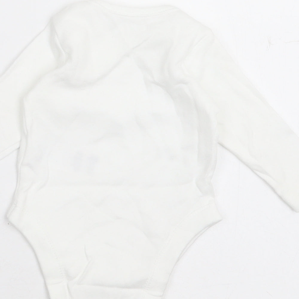 F&F Baby White  Cotton Babygrow One-Piece Size Newborn  Buckle