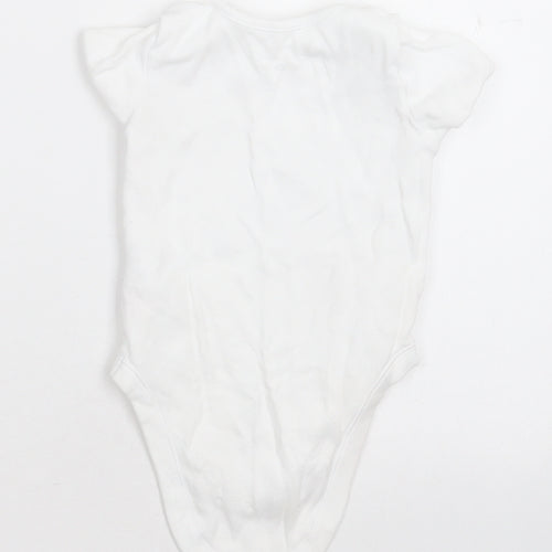 F&F Baby White  Cotton Babygrow One-Piece Size 9-12 Months  Button