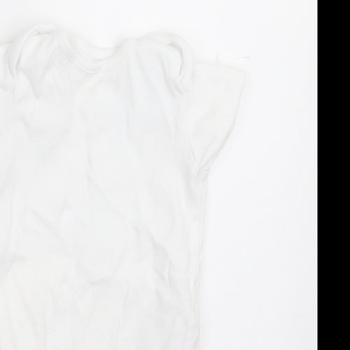 F&F Baby White  Cotton Babygrow One-Piece Size 9-12 Months  Button