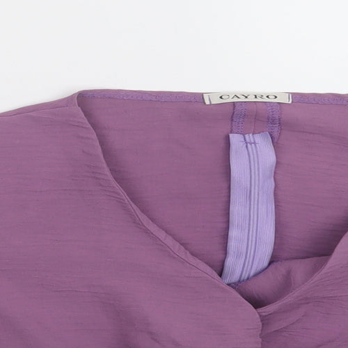 cayro Womens Purple  Polyester Cropped Blouse Size M V-Neck